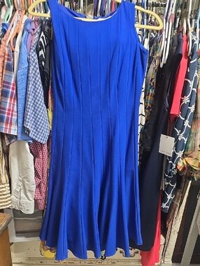 Calvin Klein Royal Blue Sleeveless Fit-and-Flare Dress